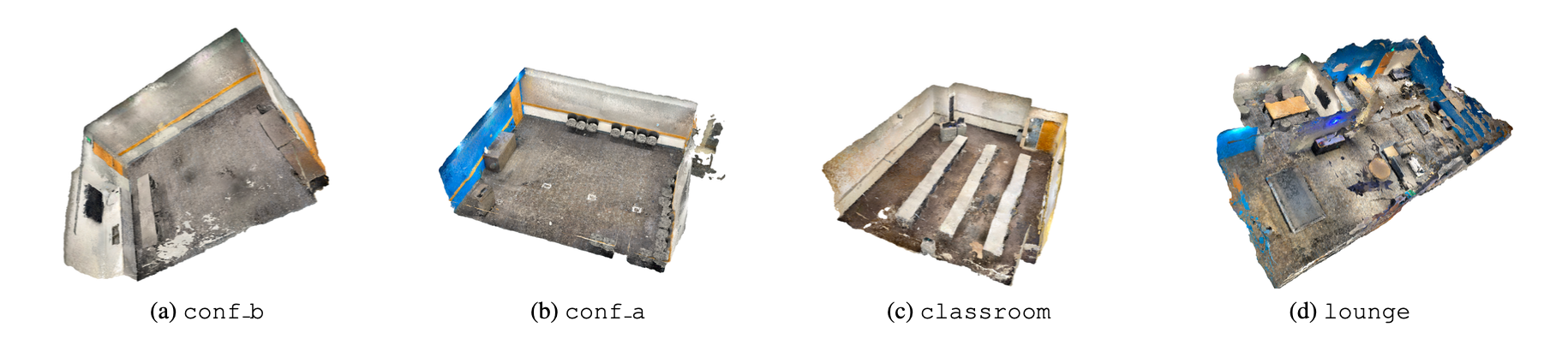 Reconstructed meshes of the Captured scenes